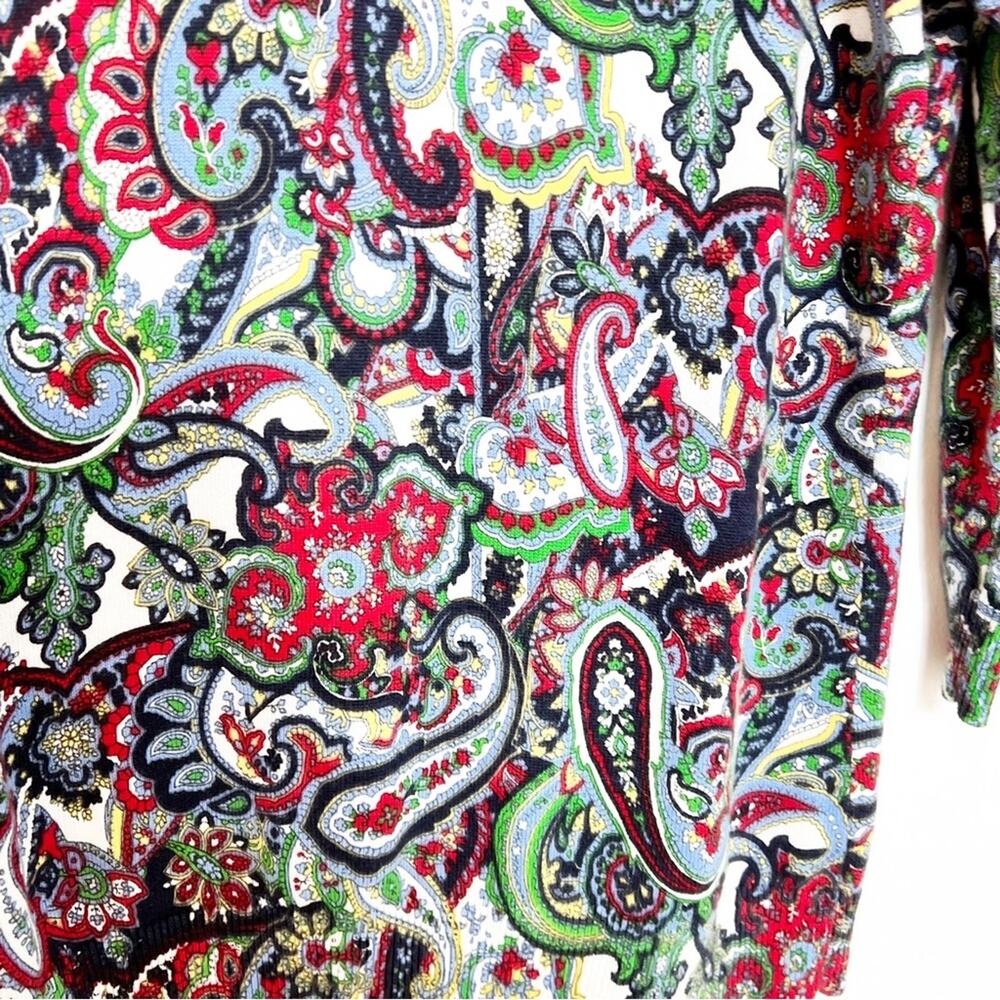 Talbots Medium Button Up Red Blue Multicolor Cott… - image 3